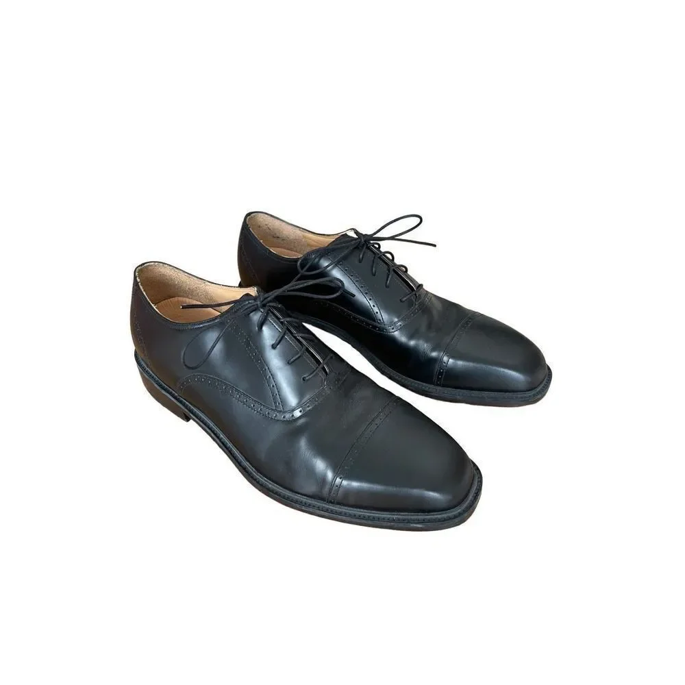 Rockport Mens Black Lace Up Square Toe Leather Comfort Oxford Shoes Size 11.5